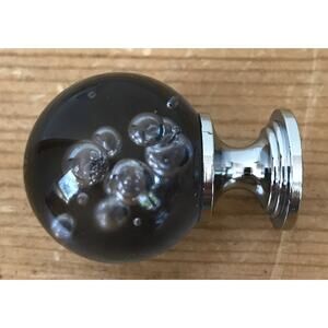 Brainerd Smoky Gray Bubble Glass Drawer Knob Handle Pull P32592W-GR-CP